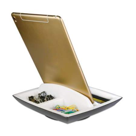 Kantek Desk Top Organizer and Tablet/Phone Holder, Plastic, 8 1/4 x 8 1/4 x 2 3/4 (ORG490)