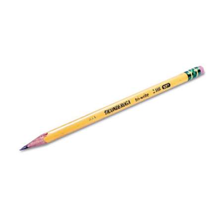 Ticonderoga Tri-Write Triangular Pencil, HB (#2), Black Lead, Yellow Barrel, Dozen (13856)