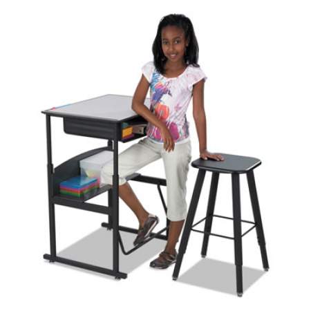 Safco AlphaBetter Adjustable-Height Student Stool, Backless, Supports Up to 250 lb, 35.5" Seat Height, Black (1205BL)