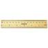 Universal Flat Wood Ruler, Standard/Metric, 6" Long (59024)