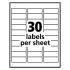 Avery Removable Multi-Use Labels, Inkjet/Laser Printers, 1 x 2.63, White, 30/Sheet, 25 Sheets/Pack (6460)