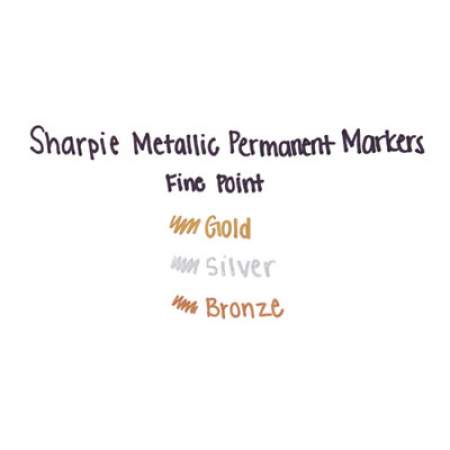 Sharpie Metallic Fine Point Permanent Markers, Fine Bullet Tip, Bronze (1823888)