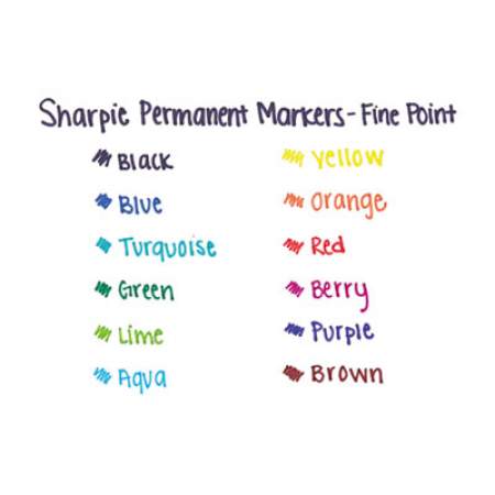 Sharpie Retractable Permanent Marker, Fine Bullet Tip, Assorted Colors, 12/Set (32707)