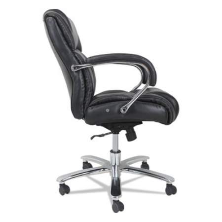 Alera Maxxis Series Big/Tall Bonded Leather Chair, Supports 350lb, 21.54" to 25.20" Seat Height, Black Seat/Back, Chrome Base (MS4619)