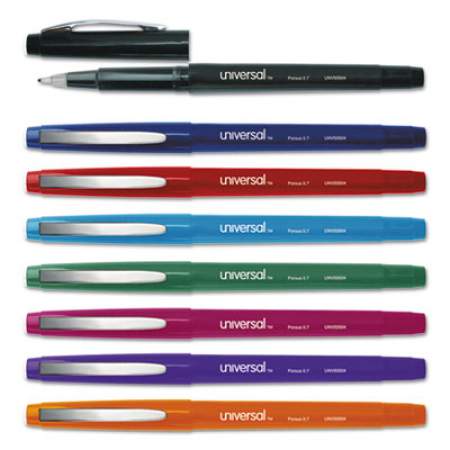 Universal Porous Point Pen, Stick, Medium 0.7 mm, Assorted Ink and Barrel Colors, 8/Pack (50504)