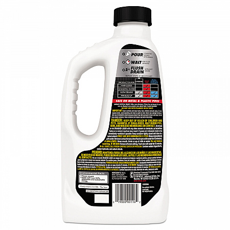 Liquid Drain Cleaner, 32 oz Safety Cap Bottle, 12/Carton (335712)