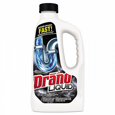 Liquid Drain Cleaner, 32 oz Safety Cap Bottle, 12/Carton (335712)