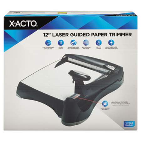 X-ACTO 12-Sheet Laser Guillotine Trimmer, 12" Cut Length, Plastic Base, 12 x 12 (26234)