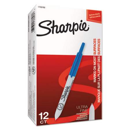 Sharpie Retractable Permanent Marker, Extra-Fine Needle Tip, Blue (1735792)