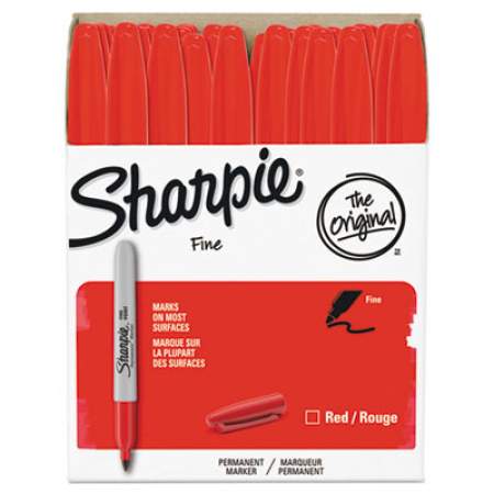 Sharpie Fine Tip Permanent Marker Value Pack, Fine Bullet Tip, Red, 36/Pack (1920937)