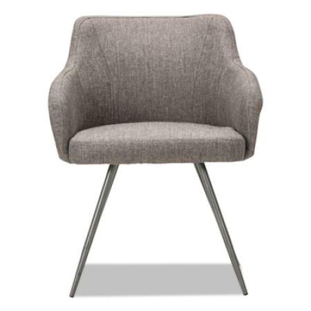 Alera Captain Series Guest Chair, 23.8" x 24.6" x 30.1", Gray Tweed Seat/Back, Chrome Base (CS4351)