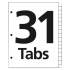 Office Essentials Table 'n Tabs Dividers, 31-Tab, 1 to 31, 11 x 8.5, White, 1 Set (11680)