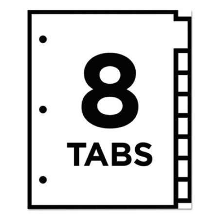 Office Essentials Table 'n Tabs Dividers, 8-Tab, 1 to 8, 11 x 8.5, White, 1 Set (11668)