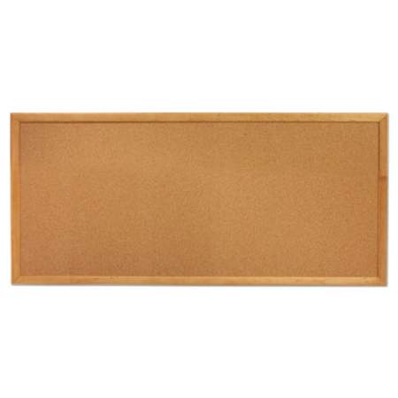 Quartet Classic Series Slim Line Cork Bulletin Board, 12 x 36, Oak Finish Frame (300)