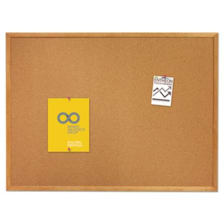 Quartet Classic Series Cork Bulletin Board, 96 x 48, Oak Finish Frame (308)