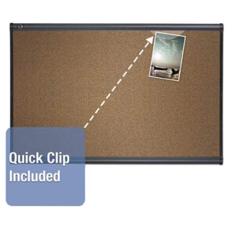 Quartet Prestige Bulletin Board, Brown Graphite-Blend Surface, 48 x 36, Aluminum Frame (B244G)