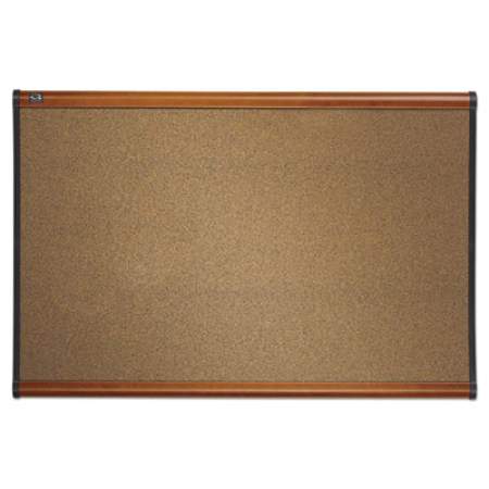 Quartet Prestige Bulletin Board, Brown Graphite-Blend Surface, 36 x 24, Cherry Frame (B243LC)