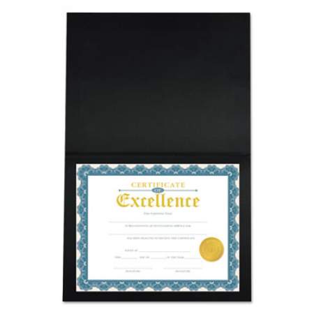 Universal Certificate/Document Cover, 8 1/2 x 11 / 8 x 10 / A4, Black, 6/PK (76895)