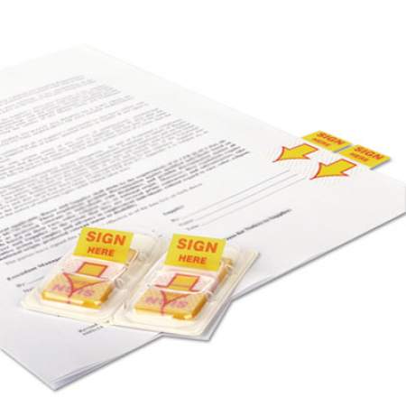 Universal Deluxe Message Arrow Flags, "Sign Here", Yellow, 500/Pack (99007)