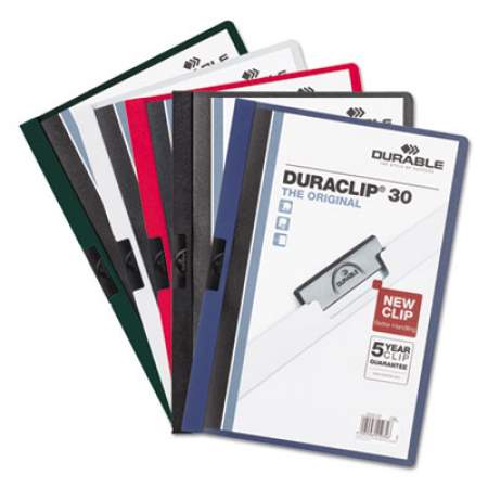 Durable DuraClip Report Cover, Clip Fastener, 8.5 x 11 , Clear/Red, 25/Box (220303)