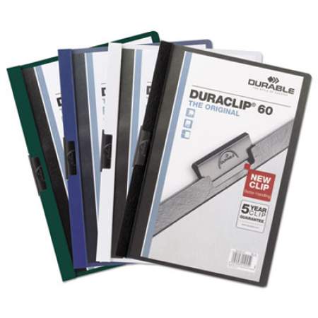 Durable DuraClip Report Cover, Clip Fastener, 8.5 x 11, Clear/Black, 25/Box (221401)