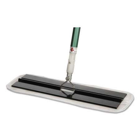 AbilityOne SKILCRAFT 3M Easy Scrub Flat Mop Tool, 16" Wide White Microfiber Head, 54" Green Aluminum Handle (5748715)