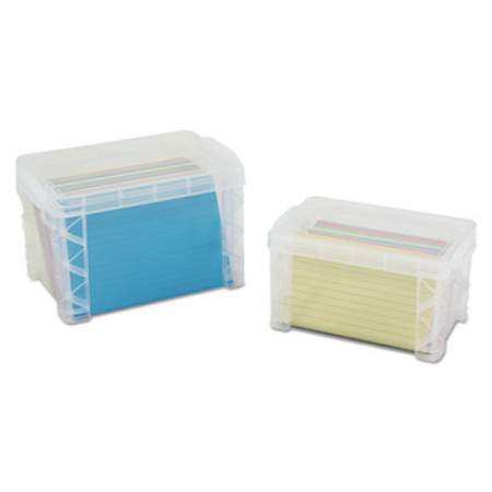 Advantus Super Stacker Storage Boxes, Holds 500 4 x 6 Cards, 7.25 x 5 x 4.75, Plastic, Clear (40305)