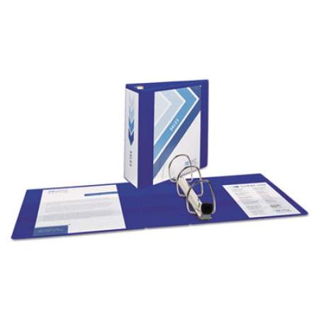 Avery Heavy-Duty View Binder with DuraHinge and Locking One Touch EZD Rings, 3 Rings, 4" Capacity, 11 x 8.5, Pacific Blue (79814)