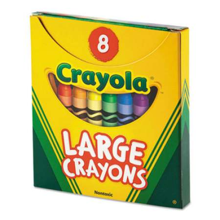Crayola Large Crayons, Tuck Box, 8 Colors/Box (520080)