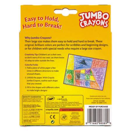 Crayola Jumbo Crayons, 58 Assorted Color Box (520389)