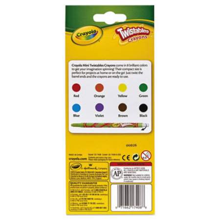 Crayola Twistable Crayons, Premium Traditional Colors, 8/Pack (527408)