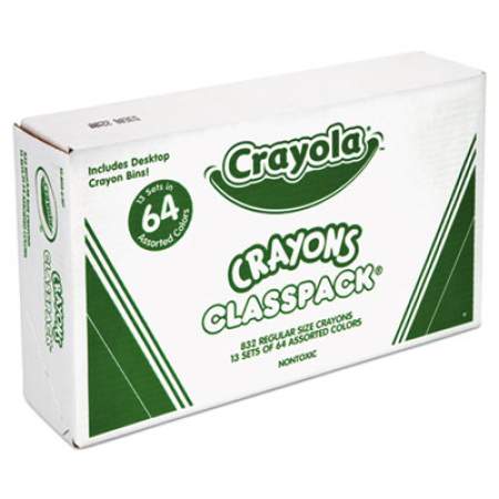Crayola Classpack Regular Crayons, Assorted, 13 Caddies, 832/Box (528019)