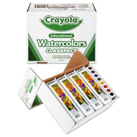 Crayola Watercolors, 8 Assorted Colors, Palette Tray, 36/Carton (538101)
