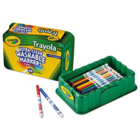 Crayola Trayola Washable Markers, Fine Bullet Tip, Assorted Colors, 48/Pack (588214)