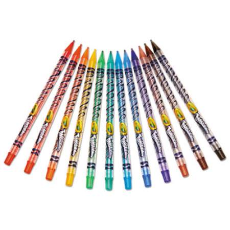 Crayola Twistables Colored Pencils, 2 mm, 2B (#1), Assorted Lead/Barrel Colors, Dozen (687408)