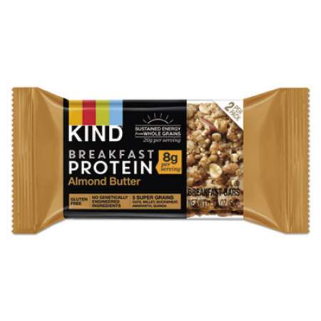 KIND Breakfast Protein Bars, Almond Butter, 50 g Box, 8/Pack (25953)