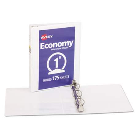 Avery Economy View Binder with Round Rings , 3 Rings, 1" Capacity, 8.5 x 5.5, White, (5806) (05806)
