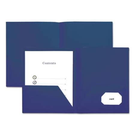 Universal Two-Pocket Plastic Folders, 100-Sheet Capacity, 11 x 8.5, Royal Blue, 10/Pack (20542)