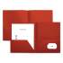 Universal Two-Pocket Plastic Folders, 100-Sheet Capacity, 11 x 8.5, Red, 10/Pack (20543)
