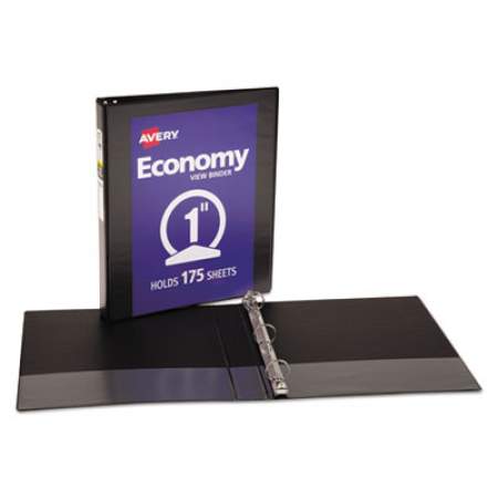 Avery Economy View Binder with Round Rings , 3 Rings, 1" Capacity, 11 x 8.5, Black, (5710) (05710)