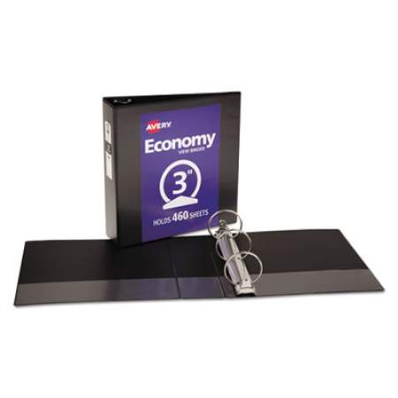 Avery Economy View Binder with Round Rings , 3 Rings, 3" Capacity, 11 x 8.5, Black, (5740) (05740)