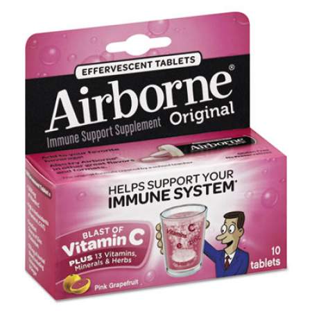 Airborne Immune Support Effervescent Tablet, Pink Grapefruit, 10 Count (30017)