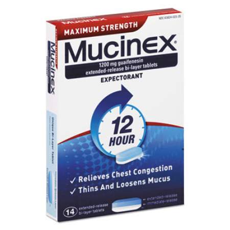Mucinex Maximum Strength Expectorant, 14 Tablets/Box (02314)