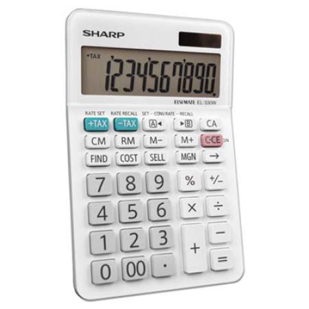 Sharp EL-330WB Desktop Calculator, 10-Digit LCD