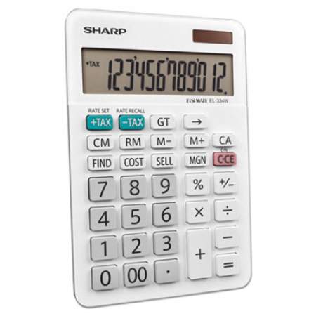 Sharp EL-334W Large Desktop Calculator, 12-Digit LCD