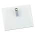 Universal Clear Badge Holders w/Garment-Safe Clips, 3 x 4, White Inserts, 50/Box (56004)