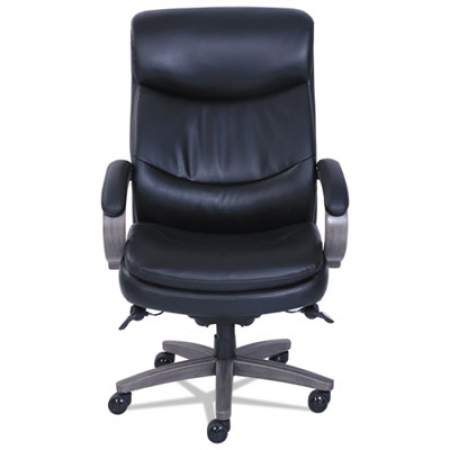 La-Z-Boy Woodbury Big/Tall Executive Chair, Supports Up to 400 lb, 20.25" to 23.25" Seat Height, Black Seat/Back, Weathered Gray Base (48961A)