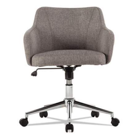 Alera Captain Series Mid-Back Chair, Supports Up to 275 lb, 17.5" to 20.5" Seat Height, Gray Tweed Seat/Back, Chrome Base (CS4251)