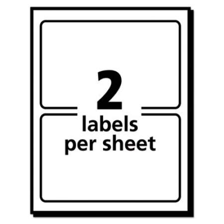 Avery Printable Adhesive Name Badges, 3.38 x 2.33, Blue Border, 100/Pack (5144)
