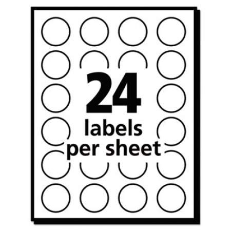 Avery Printable Self-Adhesive Removable Color-Coding Labels, 0.75" dia., Orange, 24/Sheet, 42 Sheets/Pack, (5465) (05465)